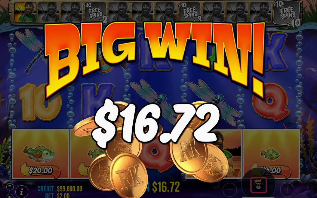 Freispiele mit WILD Fischer und FISH MONEY-Zähler